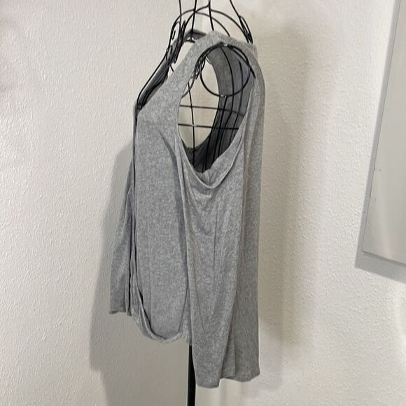 Cold shoulder long sleeve top | grey | size S - Picture 4 of 7